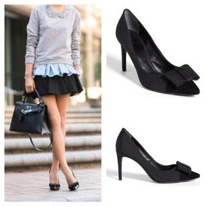 Tory Burch | Pointed Toe Bow Pumps | Black 9.5